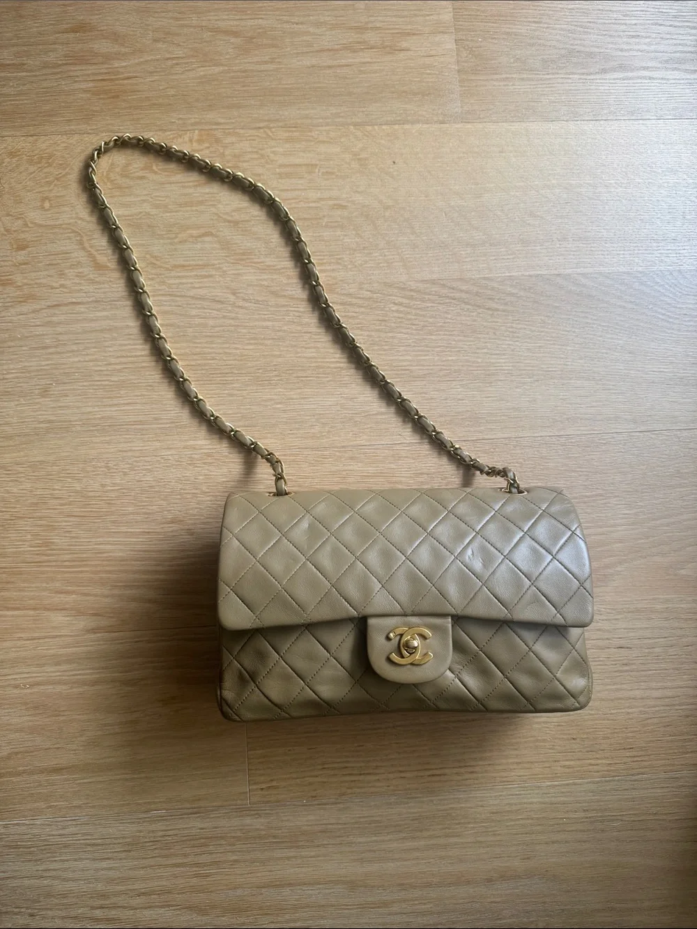 Vintage Chanel Medium Classic Flap Beige